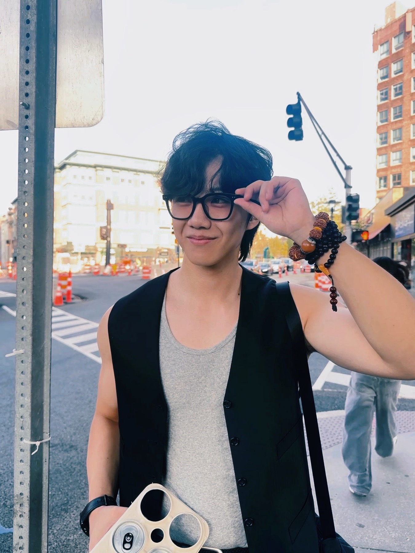 Wayne Wen on a Boston street
